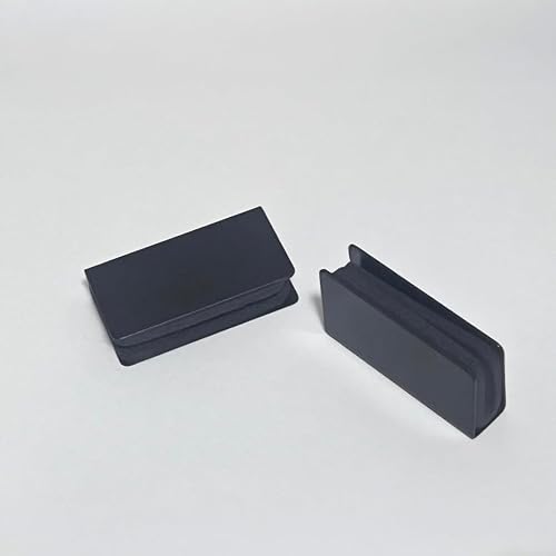 通用 Glass Clip 4Pcs Strike Plate Magnetic Rectangular Clamp 1.6"x0.4"x0.8" For Cabinet,Glass Door,Wardrobe, Black
