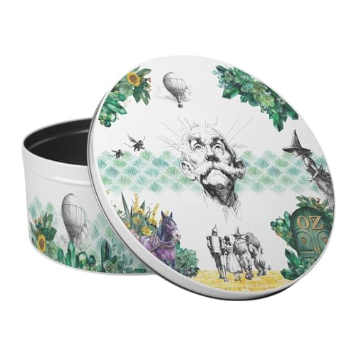 Purely Home Wizard of Oz Tales Novelty Cake Tin - Storybook Themed Gifts - Large Round Metal Kitchen Storage Container 23 x 10cm