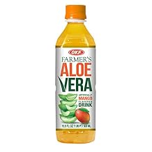 OKF Farmers Aloe Vera Drink, Mango, 16.9 Fluid Ounce Pack of 20