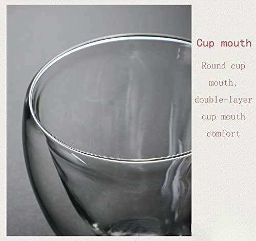 Pcduoduo Heart Shaped Cup，Heat Resistant Creative Double Layer Heart Cup Cup Clear Glass Milk Cup Tea Milk Cup Cup Coffee Cup (8Oz/240Ml) #TOP2