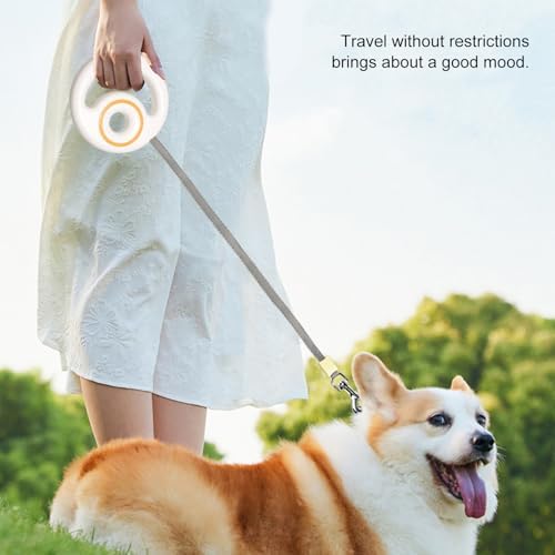 Circular Handle Pet Guide with 2.5M Extendable Cord and Effortless Single Hand Action Thin Portable Dog Leash - 4