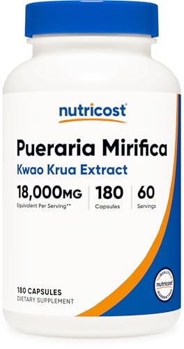 Nutricost Pueraria Mirifica 180 Capsules for 60 Servings Per Bottle - Kwao Krua Extract Vegan GMO-Free Gluten-Free