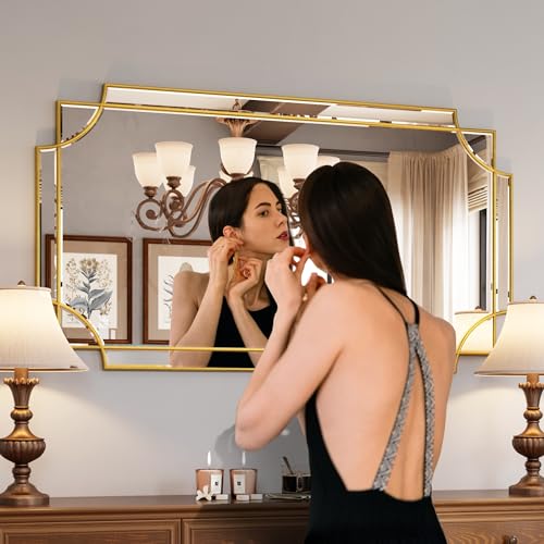 Kelly Miller 28"x50" Large Gold Mirror for Wall, Modern Elegant Decorative Mirror Rectangular Vanity Mirror Beveled for Bathroom Living Room Bedroom Farmhouse Fireplace Entryway Hallway - Image 4