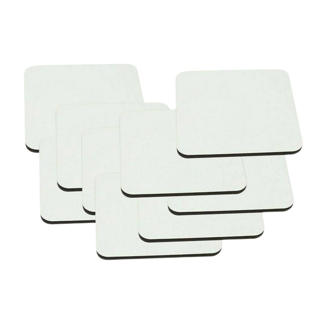 ZYWUOY 10Pcs Sublimation Coaster Blank Coaster Board Sublimation Printing for Machine Heat Press 10Cm*10Cm Rubber Square Coaster