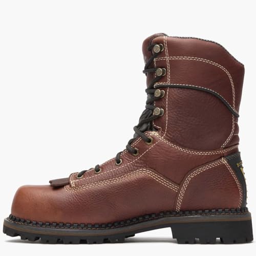 Georgia Boot AMP LT Logger Composite Toe Low Heel Waterproof Work Boot, Brown, Size 13(W) by Georgia Boot - Used condition - Image 6