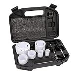Amazon Basics 9-Piece Bi-Metal High Speed Steel Hole Saw Kit for Cutting Holes in Metal, Plastic, Plasterboard with Carrying Case, 25/32' to 2-11/16', Black