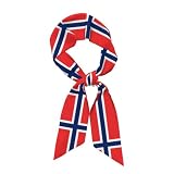 WZYCWB Bufanda para mujer con estampado de bandera noruega de 46.9 x 3.1 pulgadas, combina a la moda para viajes de negocios y citas, Negro, talla única