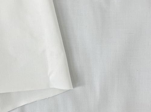 White & Ivory Fabric Yardage – Neutral Sewing, Quilting & DIY Crafts Fabric by The Linen Lab (Wool Rayon Twill - Ivory, 3 Yard pre Cut)