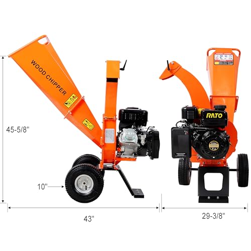 FIVESHOW Wood Chipper Shredder Mulcher - 7 HP 212cc Gas Powered, 3 Inch Max Capacity, EPA Certified, Heavy Duty for Landscaping & Gardens