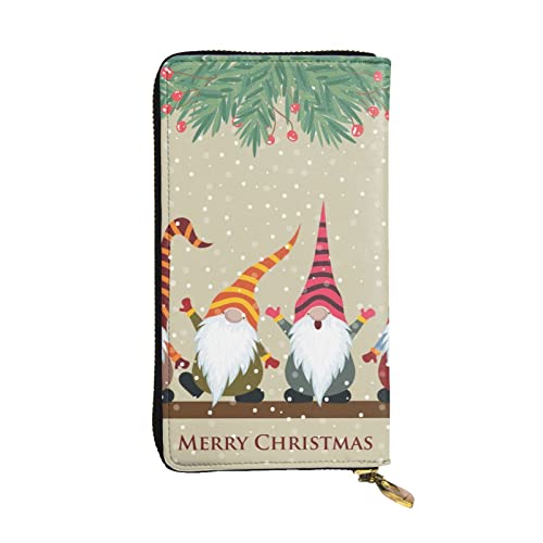 Portefeuille en cuir grande capacité homme femme avec porte-cartes Otter motif Nains de Noël