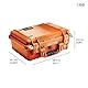 PELI 1450 Sturzfester Koffer für Empfindliches Equipment IP67 Wasser- und Staubdicht 15L Volumen, Mit Schaumstoffeinlage (Anpassbar) Orange 1450-000-150E Mit Schaum/Orange M