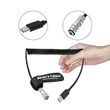 BMPCC-4K | elastyczny kabel zasilający 6K do aparatu Blackmagic-Pocket-Cinema, z wyjścia USB-C typu C PD-Power Bank do 2-pinowego żeńskiego kabla spiralnego Alvin's Cables