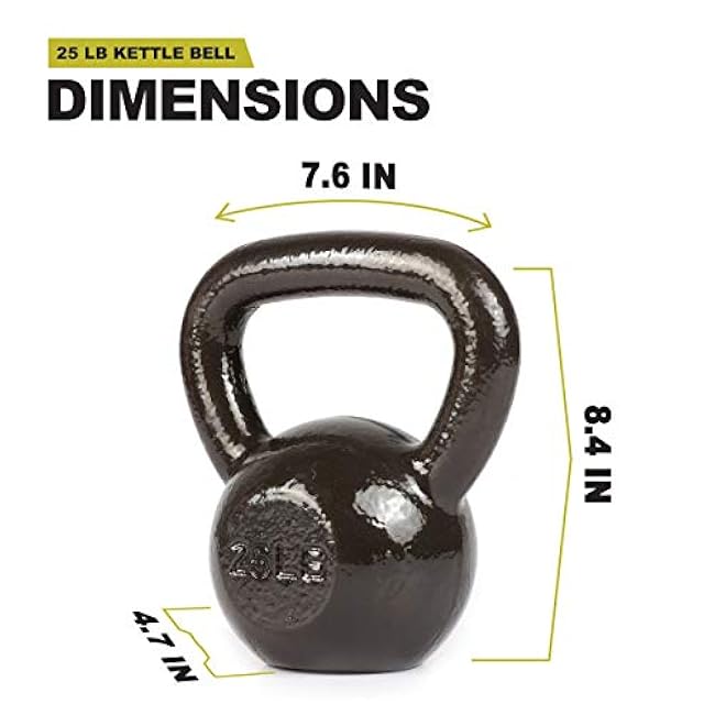 PRCTZ Solid Cast Iron Kettlebell Weights - 10, 15, 20, 25, 30, 35, 40, 45, 50 LB