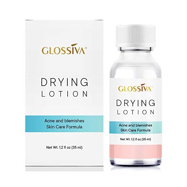 Glossiva-Drying-Lotion-Acne-Spot-Treatment-Dries-Out-Pimples-Blemishes-Zits-and-Clogged-Pores-Overnight-Solution-Powerful-Ingredients-123-Fl-Oz Glossiva Drying Lotion â Acne Spot Treatment, Blemish & Pimple Drying Solution with Overnight Results â 1.23 Fl Oz