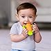 Infantino Lil' Nibbles Textured Silicone Baby Teether - Sensory Exploration and Teething Relief with Easy to Hold Handles, Orange Carrot, 0+ Months