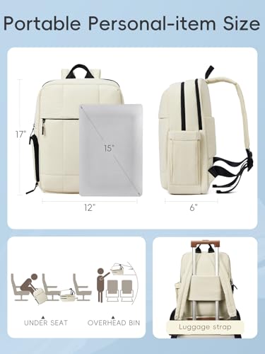 Image of CLUCI Lightweight Travel Backpack Carry on Flight Approved, Puffy Gym Backpack with Shoe Compartment, Personal Item Travel Bag, 15.6 inch Laptop Backpack for Weekender Business