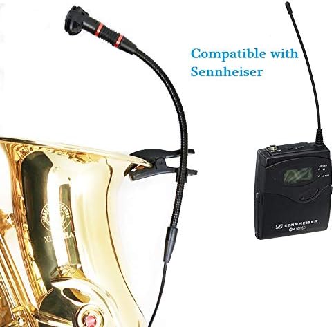Instrument Microphone for Sennheiser Wireless Condenser Cardioid Clip on Gooseneck Microphone 3.5 mm (1/8 in) TRS