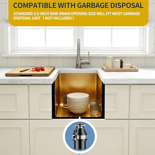Image of Gold Bar Sink, 13 Inch Stainless Steel Undermount Sink