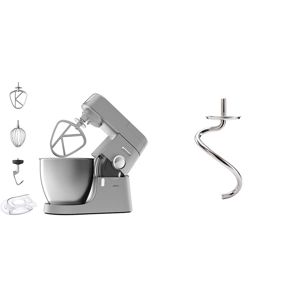 Kenwood KVL4100S Impastatrice Planetaria Chef XL con Ciotola da t,7L, 3 Ganci di Miscelazione & Küchengeräte KAT72.000SS - Gancio per impastatrice adatto per tutte le macchine da cucina