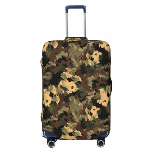 Camouflage Green Print Travel Luggage Covers, Washable Suitcase Covers Protector for Luggage 18-32 Inch High Elasticity