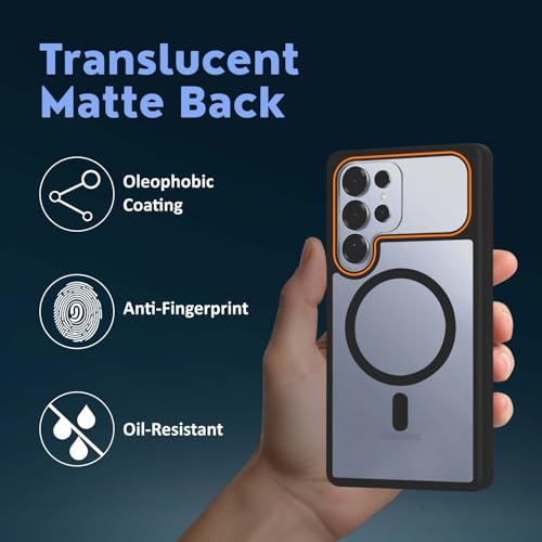 Image of AIBEX Protective Magnetic Case for Samsung Galaxy S25 Ultra 5G | Slim Protective Back Cover with Camera Lens Protection, Strong Magnetic Support & Anti-Slip Grip|Military Grade Drop Protection- Blue