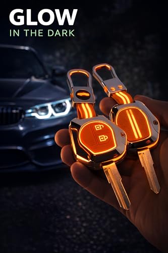 Image of TrollGadgets️ Premium Metal Car Key Cover Compatible for Maruti Suzuki Swift | Dzire | Baleno | Ertiga | WagonR | Celerio | Alto | Brezza | Ignis | S-Presso | Fronx (2 Button Remote Key) (Brown)