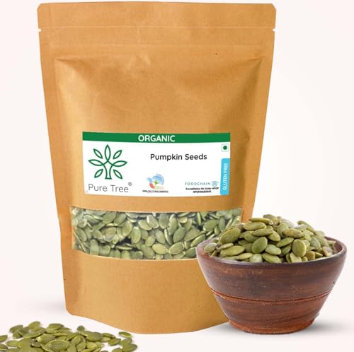Image of Pure Tree Certified Organic Pumpkin Seeds | 100 g | Kaddu ke Beej | Seeds for Eating Good Source Of Omega 3 | Raw Pumpkin Seeds Superfood