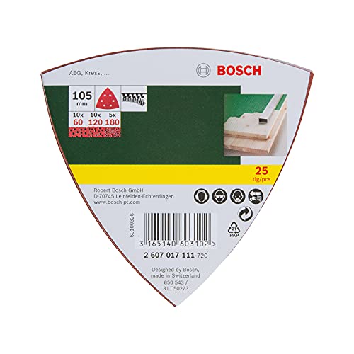 Ponceuse Delta 105 mm avec abrasifs Bosch Professional 2607017111