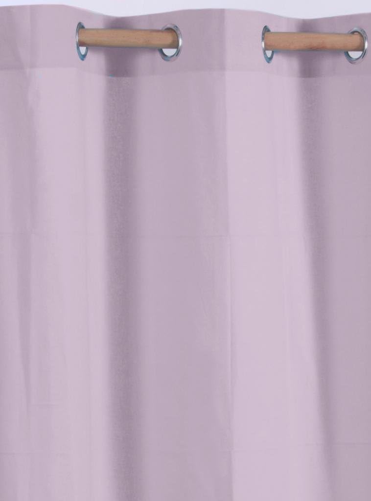 HOMESCAPES Mauve Eyelet Curtain Pair 137cm (54") Wide x 182cm (72") Drop Plain Heavy Unlined Curtains, W 53.9" x L 71.7" (2 Panels) - Image 3