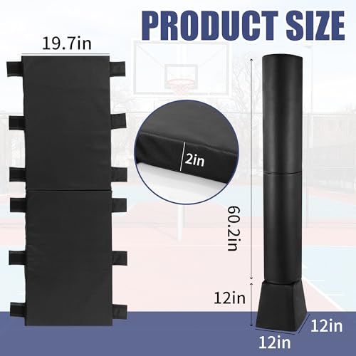 ROYALAY Square Basketball Pole Padding for Training, Heavy Duty Basketball Return Attachment, Waterproof Durable Protection Pad,19.7inx60.2inx2in by ROYALAY - Image 2