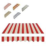 Tenda da sole retrattile per patio, 2,5 x 2 m, copertura in tessuto impermeabile con bracci regolabili, ricambio per baldacchino da esterno, disponibile in rosso e varie dimensioni (3 x 2,5 m, 4 x 2,5