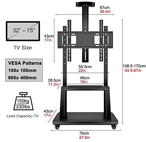 Soporte universal de piso para TV ajustable 32-75 pulgadas miniatura 2