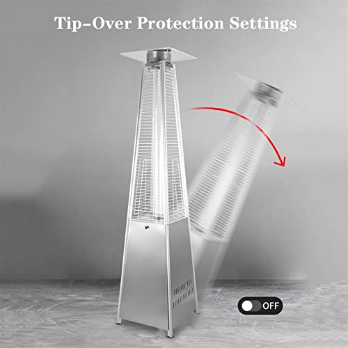 elektrische ventilatorkachel 92 inch hoge patio -verwarmer met dekking, 44.000 BTU Buitenvlamtorenverwarming, draagbare propaanverwarming met wielen, meerdere waarborgen elektrische radiatoren - Afbeelding 7
