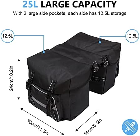 Lixada Bicycle Pannier Bag Waterproof Bike Rear Rack Bag Portable Bike Seat Carrier Bag Road Bike Storage Bag