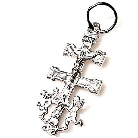 Minoplata Colgante Cruz de Caravaca de Plata de Ley 3 Cm. una Joya para Hombres y Mujeres con un Especial Valor simbólico