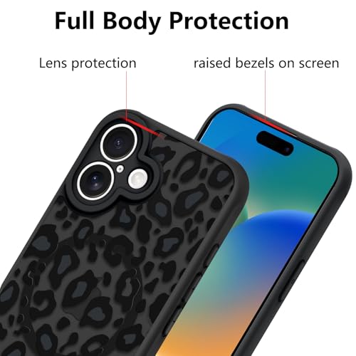 Image of KANGHAR Case for iPhone 16 Phone Case Leopard Printed Pattern | Cute Cheetah [Compatible with Magsafe] Protective Magnetic Case for Girls Women Men 6.1 inch