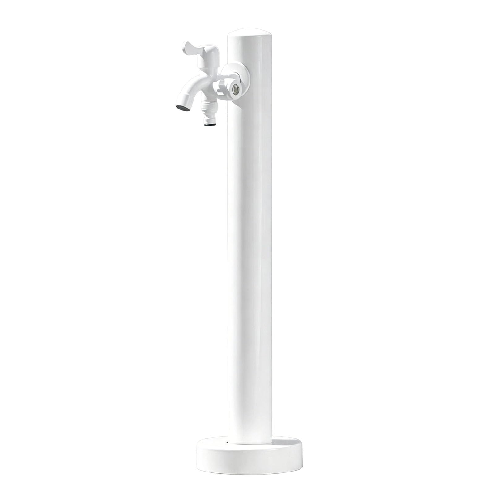 Free Standing Water Fountain, Vertical Water Column Garden Hydrant Faucet Vertical Outdoor Water Hydrant, Standing Outdoor Spigot Black Garden Tap(White,95cm/37.4in,Style 2)