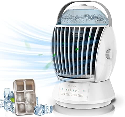 SUNPUPA Portable Air Conditioner Fan 500ml Evaporative Air Cooler Humidifier with 3 Wind Speed & 3 Cool Mist, 45° Oscillation, Personal Table Air Conditioner Mini for Bedroom Study Room Office Camping