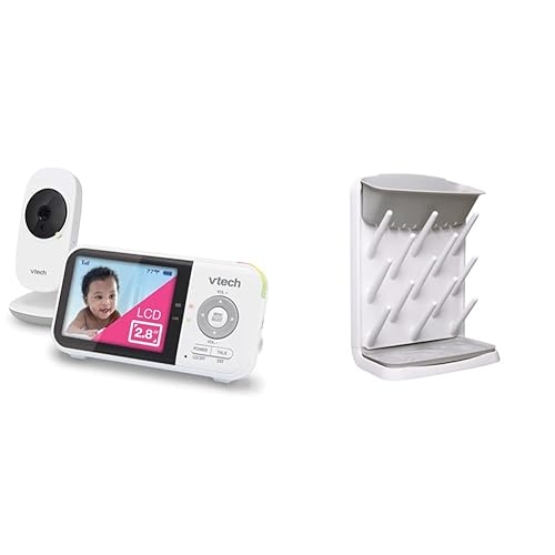 VTech VM819 Video Baby Monitor + Estante de secado vertical Ubbi para biberones