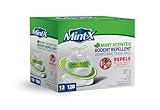 Mint -X Rodent Repellent Indoor Tall Kitchen Drawstring Trash Bags with Mint-Flex Technology; 13 Gallon, 120 Count, White