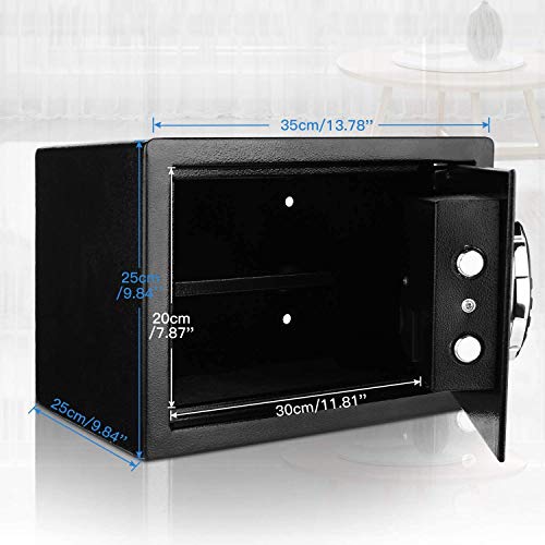 Himimi Digital Electronic Security Safe Box, Home Cabinet Safe with Keys & Digital Lock 0.57 Cubic Feet for Gun Jewelry Money Cash Valuables