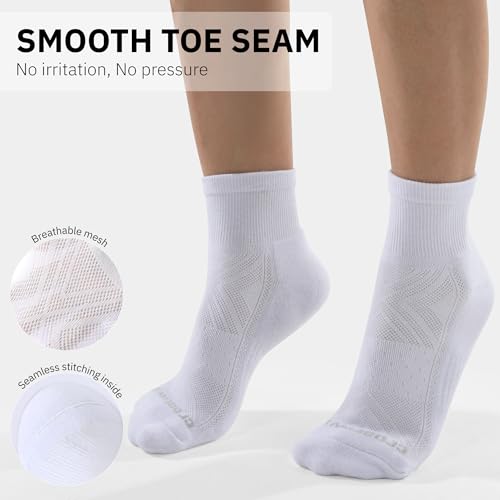 CLOSEMATE 6 Pairs Womens Ankle Athletic Socks Cushioned Cotton Comfort Breathable for Running Sports3