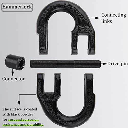 Hammerlock Safety Chain Connector, 1/2 Hammerlock Coupling Link, Tow Hitch Safety Chain Hammerlock Connector Link, 1/2 Inch Tow Hitch Safety Chain Connector Link Hammerlock Grade 80, 12000 Lbs Loading - Thumbnail 3