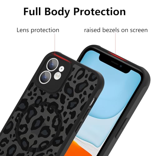 Image of KANGHAR Case for iPhone 11 Phone Case Leopard Printed Pattern | Cute Cheetah Protective Magnetic Case for Girls Women Men 6.1 inch