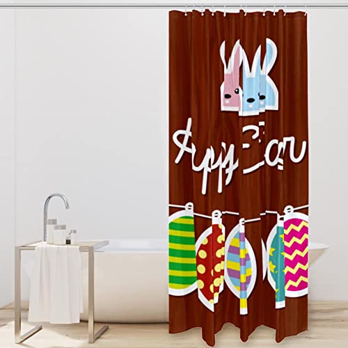 Rideau de douche lapin de Pâques imperméable multicolore 183x183 cm - 3