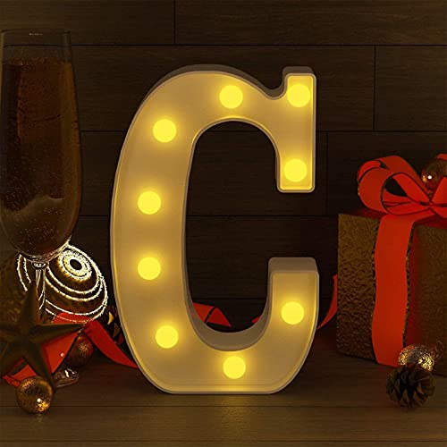 Image of Marquee C Alphabet LED Light Lamp | Warm White Night Light | Wall Hanging Decorative Letter for Home, Bedroom, Birthday, Wedding, Party Decor