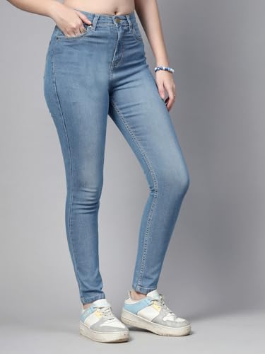 Image of Style Quotient Women Tinted Blue HIGH Rise Straight FIT Jeans