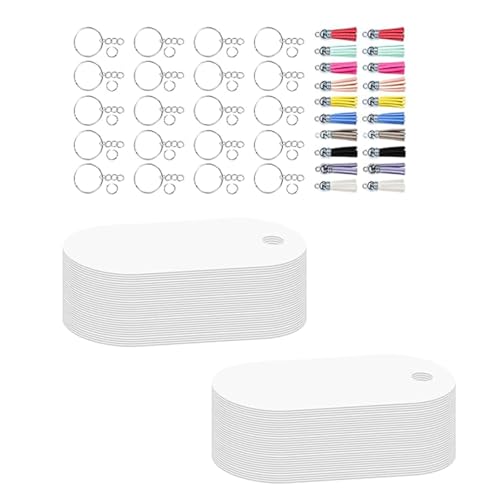 Porte-clés par sublimation en lot de 100 - Matériaux d'art et d'artisanat pour objet personnalisé
