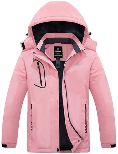 Image of Wantdo Women's Mountain Waterproof Ski Jacket Windproof Rain Jacket Winter Warm Hooded Coat