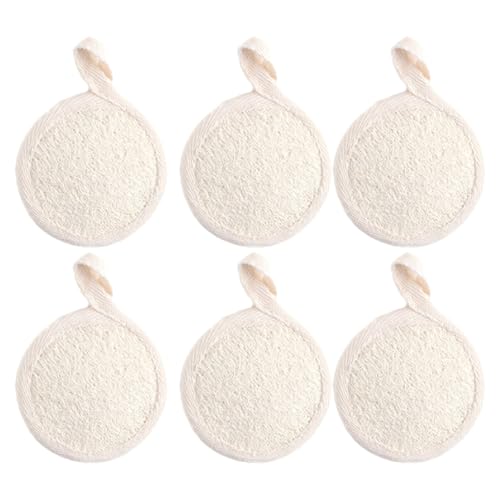 6 Piezas Esponja de Lufa Natural, Esponja Exfoliante Corporal, Esponja Ducha, para Spa, Baño, Cocina, Mujeres y Hombres